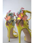 Dolce & Gabbana Yellow Butterfly Applique Sandals Shoes