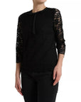 Dolce & Gabbana Black Floral Lace Blouse T-shirt Staff Top