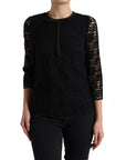Dolce & Gabbana Black Floral Lace Blouse T-shirt Staff Top