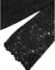 Dolce & Gabbana Black Floral Lace Blouse T-shirt Staff Top