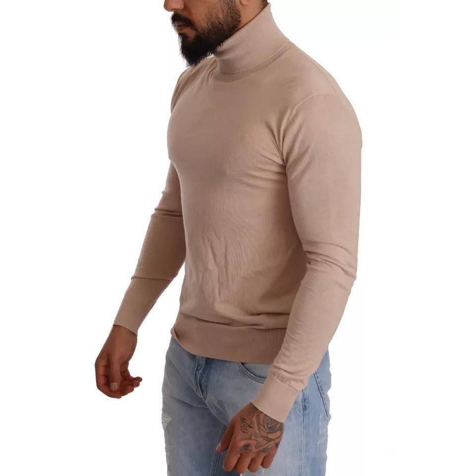 Dolce & Gabbana Beige Cashmere Turtleneck Pullover Sweater