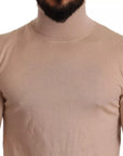 Dolce & Gabbana Beige Cashmere Turtleneck Pullover Sweater