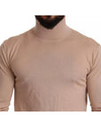 Dolce & Gabbana Beige Cashmere Turtleneck Pullover Sweater