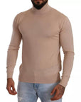 Dolce & Gabbana Beige Cashmere Turtleneck Pullover Sweater