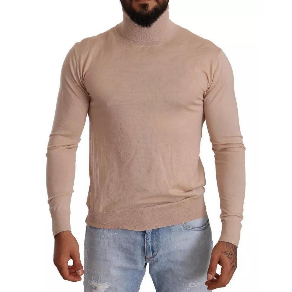 Dolce & Gabbana Beige Cashmere Turtleneck Pullover Sweater