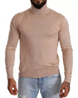 Dolce & Gabbana Beige Cashmere Turtleneck Pullover Sweater