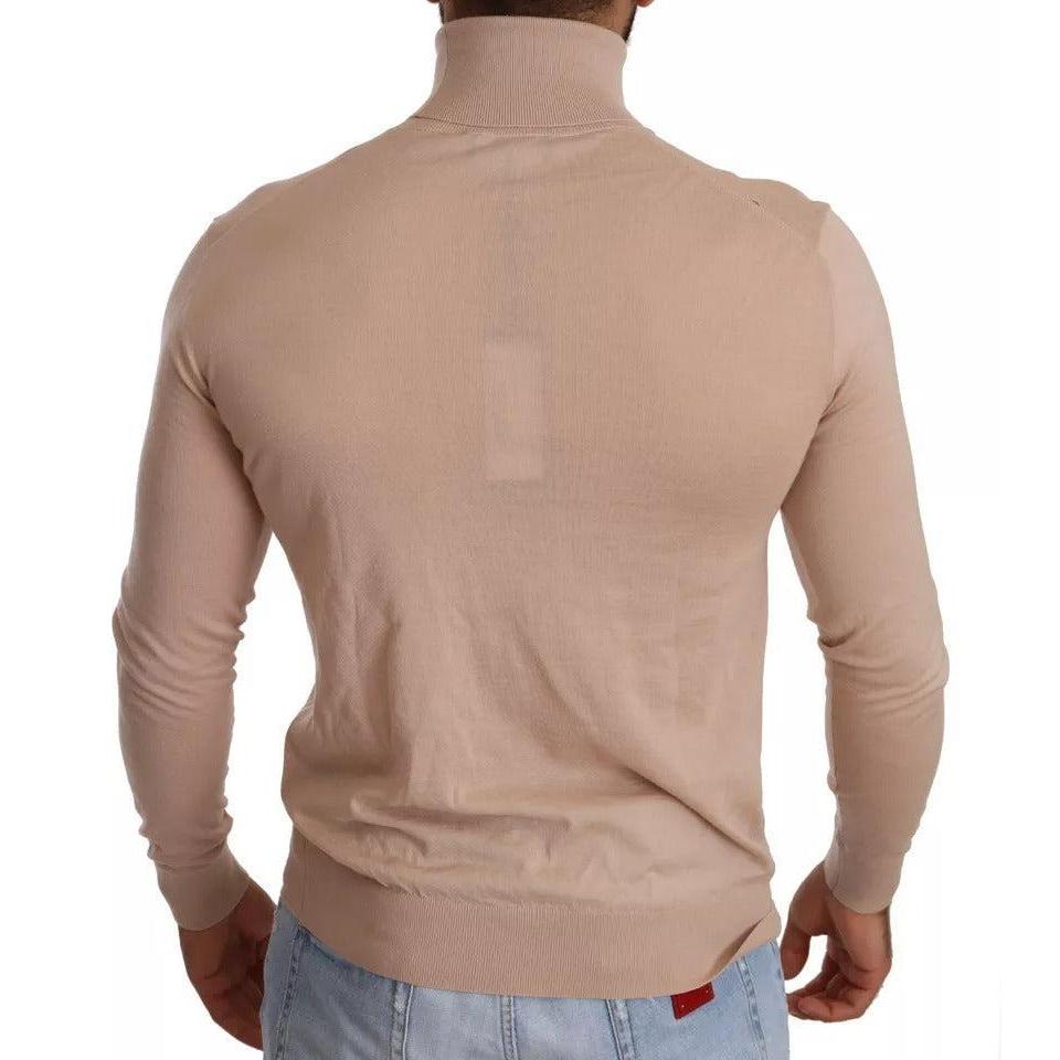 Dolce & Gabbana Beige Cashmere Turtleneck Pullover Sweater