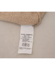 Dolce & Gabbana Beige Virgin Wool Crew Neck Pullover Sweater