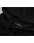 Dolce & Gabbana Black Cotton Logo Hooded Sweatshirt Sweater