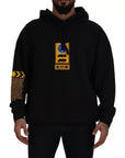 Dolce & Gabbana Black Cotton Logo Hooded Sweatshirt Sweater