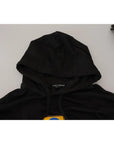 Dolce & Gabbana Black Cotton Logo Hooded Sweatshirt Sweater