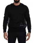 Dolce & Gabbana Black Polyester Crewneck Men Pullover Sweater