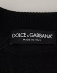 Dolce & Gabbana Black Polyester Crewneck Men Pullover Sweater