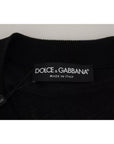 Dolce & Gabbana Black Polyester Crewneck Men Pullover Sweater