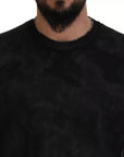 Dolce & Gabbana Black Polyester Crewneck Pullover Sweater