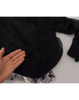 Dolce & Gabbana Black Polyester Crewneck Pullover Sweater