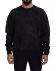 Dolce & Gabbana Black Polyester Crewneck Pullover Sweater
