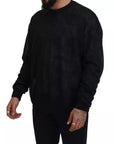 Dolce & Gabbana Black Polyester Crewneck Pullover Sweater