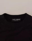 Dolce & Gabbana Black Polyester Logo Men Pullover Sweater