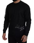 Dolce & Gabbana Black Polyester Logo Men Pullover Sweater