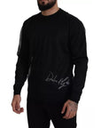 Dolce & Gabbana Black Polyester Logo Men Pullover Sweater