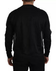 Dolce & Gabbana Black Polyester Logo Men Pullover Sweater