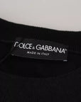 Dolce & Gabbana Black Polyester Logo Men Pullover Sweater