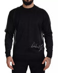Dolce & Gabbana Black Polyester Logo Men Pullover Sweater