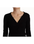 Dolce & Gabbana Black Wool Knit Button Down Cardigan Sweater