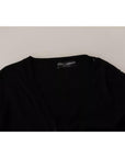 Dolce & Gabbana Black Wool Knit Button Down Cardigan Sweater