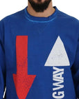 Dolce & Gabbana Blue DGWAY Cotton Crewneck Pullover Sweater
