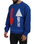 Dolce & Gabbana Blue DGWAY Cotton Crewneck Pullover Sweater