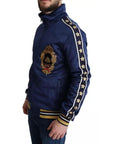 Dolce & Gabbana Blue Heraldic Patch Striped King Bee Sweater