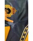 Dolce & Gabbana Blue Heraldic Patch Striped King Bee Sweater