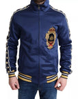 Dolce & Gabbana Blue Heraldic Patch Striped King Bee Sweater