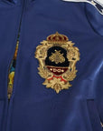 Dolce & Gabbana Blue Heraldic Patch Striped King Bee Sweater
