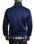 Dolce & Gabbana Blue Heraldic Patch Striped King Bee Sweater