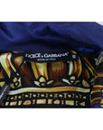 Dolce & Gabbana Blue Heraldic Patch Striped King Bee Sweater