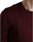 Dolce & Gabbana Bordeaux Wool Knit Crew Neck Pullover Sweater
