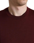 Dolce & Gabbana Bordeaux Wool Knit Crew Neck Pullover Sweater