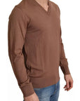 Dolce & Gabbana Brown Silk Cashmere Pullover Sweater