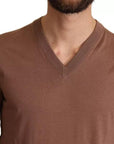 Dolce & Gabbana Brown Silk Cashmere Pullover Sweater