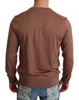 Dolce & Gabbana Brown Silk Cashmere Pullover Sweater