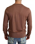 Dolce & Gabbana Brown Silk Cashmere Pullover Sweater