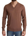 Dolce & Gabbana Brown Silk Cashmere Pullover Sweater
