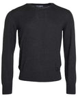 Dolce & Gabbana Dark Gray Cashmere Crewneck Pullover Sweater