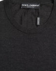 Dolce & Gabbana Dark Gray Cashmere Crewneck Pullover Sweater