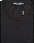 Dolce & Gabbana Dark Gray Cashmere Crewneck Pullover Sweater