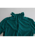 Dolce & Gabbana Dark Green Turtleneck Cropped Pullover Sweater