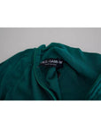 Dolce & Gabbana Dark Green Turtleneck Cropped Pullover Sweater